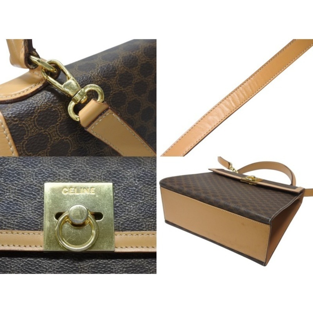 Celine Macadam Handbag Brown Leather - Picture 6 of 10
